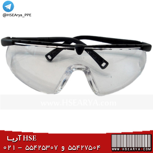 عینک ایمنی شیشه روشن بغل دار مدل 3M - Virtua V8